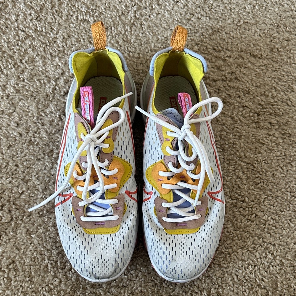 Nike DIMSIX Sneakers in White, Yellow, and Orange